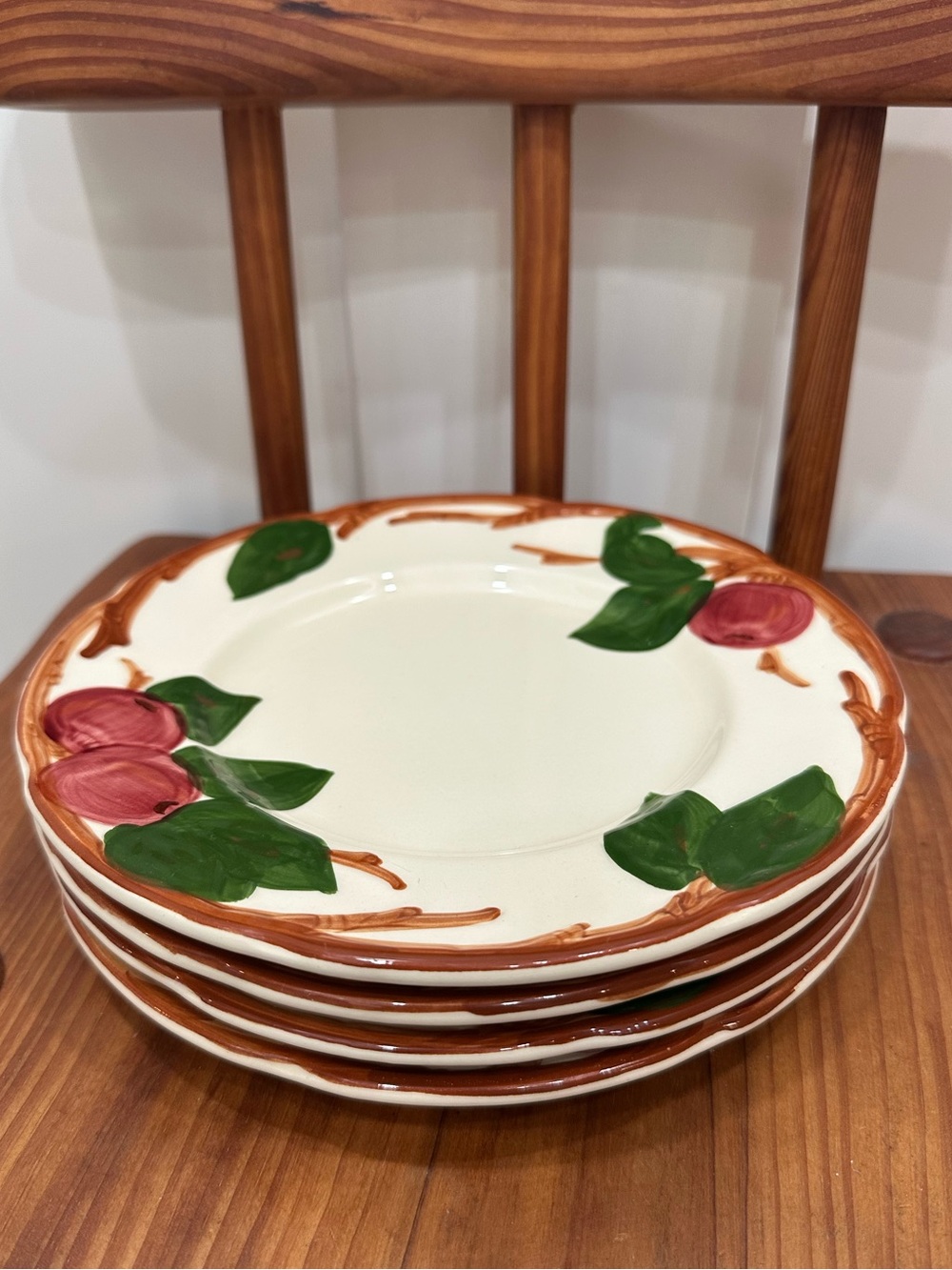 Set of 4 Franciscan Apple 8in Plate Dessert Plate Made in USA